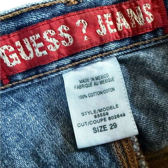 Guess Denim mini skirt with added western fringe, cowboy, stampede, sz 29 - Picture 7 of 10
